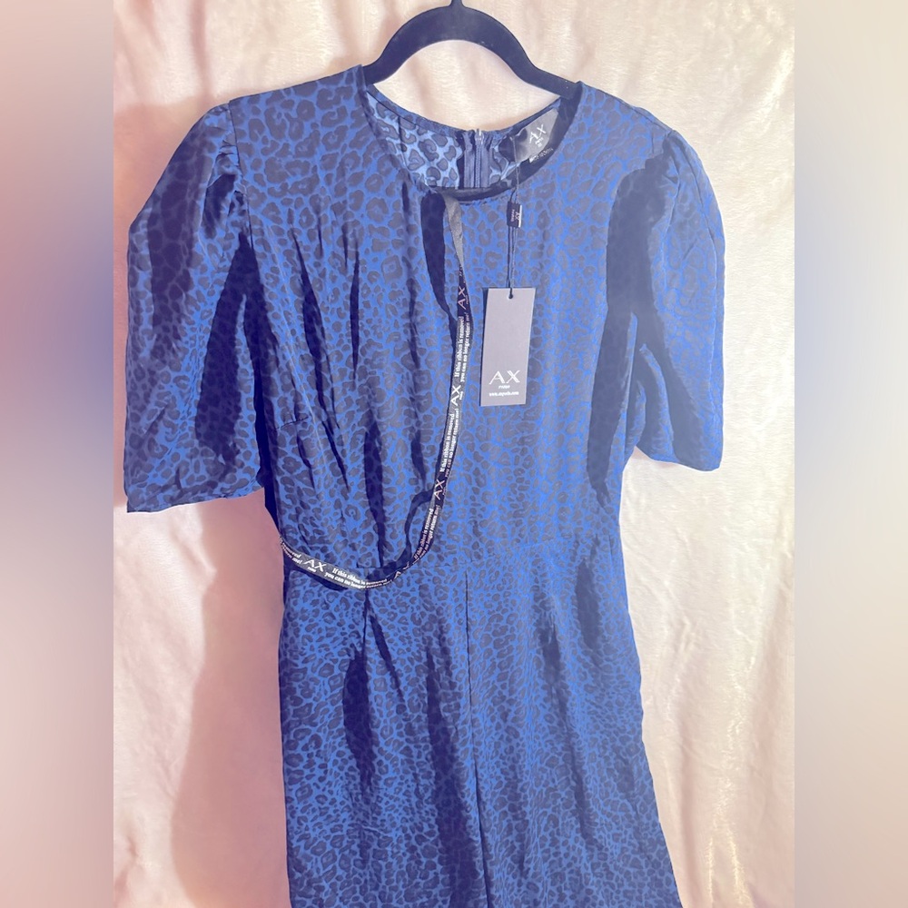 AX PARIS Blue Animal Print Jumpsuit - Picture 3 of 5